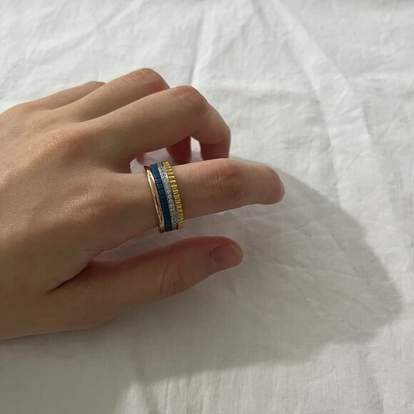 Boucheron Multi - Tone Diamond - Inlaid Band Ring - Picture 3 of 6